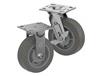 ZINC PLATED CASTERS - THERMO-RUBBER WHEELS