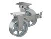 ZINC PLATED KINGPINLESS CASTER- CAST IRON WHEELS
