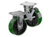 ZINC PLATED CASTERS - POLY ON CAST IRON WHEELS