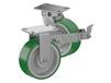 ZINC PLATED KINGPINLESS CASTER- POLY ON CAST IRON WHEELS