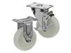 STAINLESS STEEL CASTERS - WHITE NYLON WHEELS