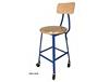 INDUSTRIAL SHOP STOOLS - WOOD SEAT WITH BACKREST