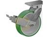 ZINC PLATED KINGPINLESS CASTERS- POLY ON CAST IRON WHEELS