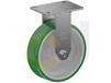 ZINC PLATED KINGPINLESS CASTERS- POLY ON CAST IRON WHEELS