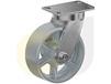 ZINC PLATED KINGPINLESS CASTER- CAST IRON WHEELS