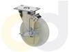 STAINLESS STEEL CASTERS - WHITE NYLON WHEELS