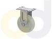 STAINLESS STEEL CASTERS - WHITE NYLON WHEELS