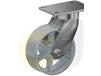 ZINC PLATED KINGPINLESS CASTERS- CAST IRON WHEELS