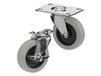 CASTERDEPOT TOP PLATE CASTERS - THERMO-RUBBER WHEEL - CAPACITIES UP TO 110 LBS.