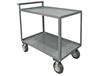 2 SHELF STOCK CARTS WITH RAISED HANDLES