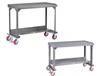ALL-WELDED MOBILE WORKBENCH WITH BACK AND END STOPS