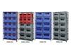 SHELVING UNITS WITH STACKABLE STORAGE BINS
