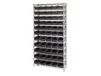 CHROME WIRE SHELVING UNITS WITH SHELF BINS