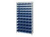 CHROME WIRE SHELVING UNITS WITH SHELF BINS