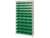 CHROME WIRE SHELVING UNITS WITH SHELF BINS
