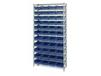 CHROME WIRE SHELVING UNITS WITH SHELF BINS