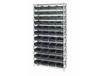 CHROME WIRE SHELVING UNITS WITH SHELF BINS
