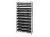 CHROME WIRE SHELVING UNITS WITH SHELF BINS