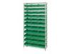 CHROME WIRE SHELVING UNITS WITH SHELF BINS