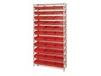 CHROME WIRE SHELVING UNITS WITH SHELF BINS