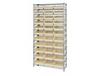 CHROME WIRE SHELVING UNITS WITH SHELF BINS