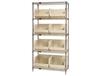 CHROME WIRE SHELVING UNITS WITH ULTRA BINS