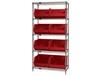 CHROME WIRE SHELVING UNITS WITH ULTRA BINS