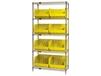 CHROME WIRE SHELVING UNITS WITH ULTRA BINS