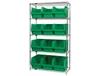 CHROME WIRE SHELVING UNITS WITH MAGNUM BINS