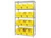 CHROME WIRE SHELVING UNITS WITH MAGNUM BINS
