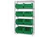 CHROME WIRE SHELVING UNITS WITH MAGNUM BINS
