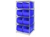CHROME WIRE SHELVING UNITS WITH HULK CONTAINERS