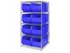 CHROME WIRE SHELVING UNITS WITH HULK CONTAINERS