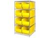 CHROME WIRE SHELVING UNITS WITH HULK CONTAINERS