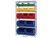 CHROME WIRE SHELVING UNITS WITH MAGNUM BINS