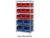 CHROME WIRE SHELVING UNITS WITH HULK CONTAINERS