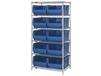 CHROME WIRE SHELVING UNITS WITH HULK CONTAINERS