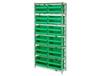 CHROME WIRE SHELVING UNITS WITH ULTRA BINS