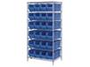 CHROME WIRE SHELVING UNITS WITH HULK CONTAINERS
