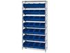 CHROME WIRE SHELVING UNITS WITH ULTRA BINS