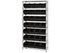 CHROME WIRE SHELVING UNITS WITH ULTRA BINS