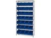 CHROME WIRE SHELVING UNITS WITH ULTRA BINS