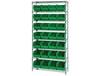 CHROME WIRE SHELVING UNITS WITH ULTRA BINS