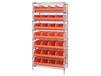 WIRE SHELVING SYSTEMS WITH STACKABLE SHELF BINS