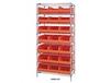 WIRE SHELVING SYSTEMS WITH STACKABLE SHELF BINS