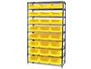 CHROME WIRE SHELVING UNITS WITH MAGNUM BINS