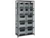SHELVING UNITS WITH STACKABLE STORAGE BINS