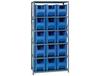 SHELVING UNITS WITH STACKABLE STORAGE BINS
