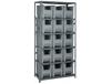 SHELVING UNITS WITH STACKABLE STORAGE BINS