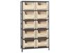 SHELVING UNITS WITH STACKABLE STORAGE BINS
